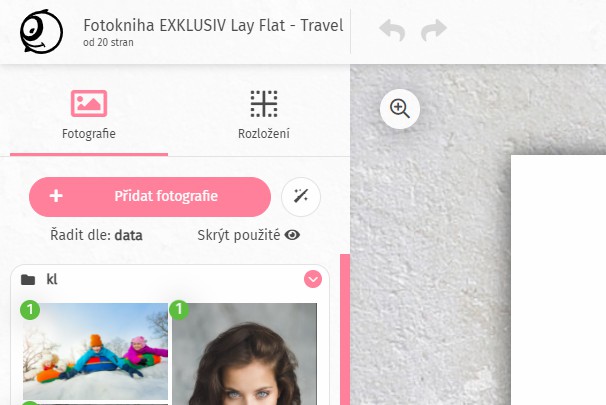 vkladaní fotek