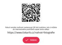 QR kód na prenos fotografií do editora