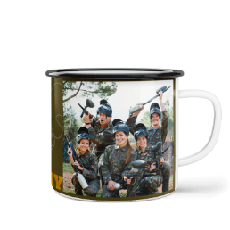 Fotohrnček plecháčik s fotkou a textom - Army